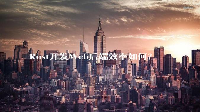Rust开发Web后端效率如何？